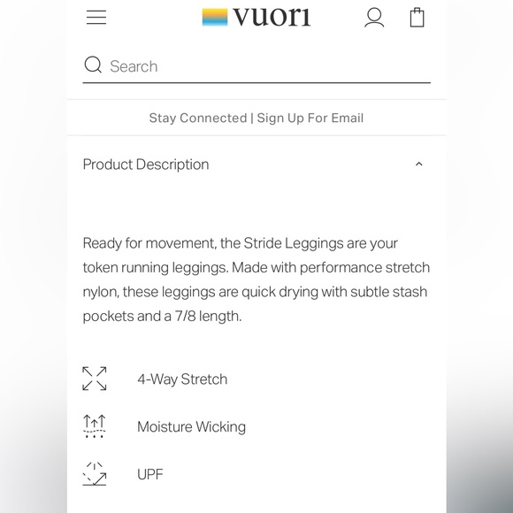 Vuori Stride black side pocket 7/8 Leggings S - Picture 6 of 9